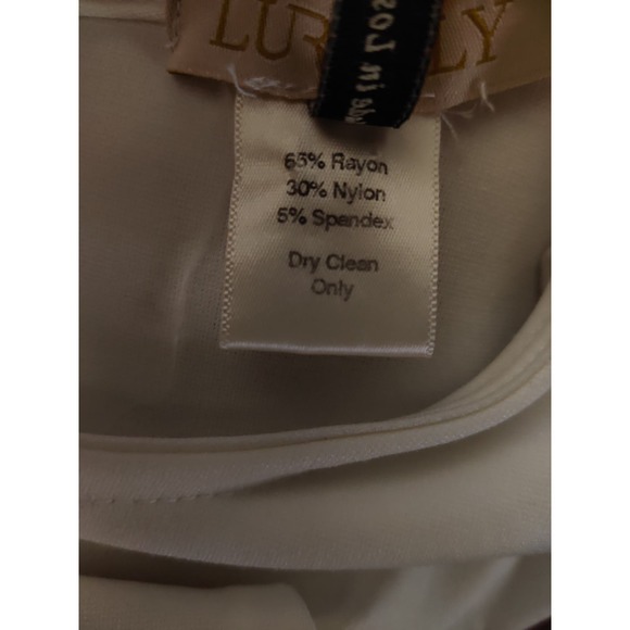 Lurelly White Sleeveless Round Neck Lace Inset Manhattan Mini Dress Size 4 - Picture 9 of 9